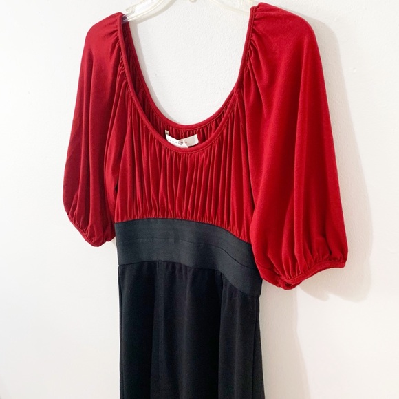 Studio M Color Block High Waist Peasant Top Dress - Picture 2 of 9
